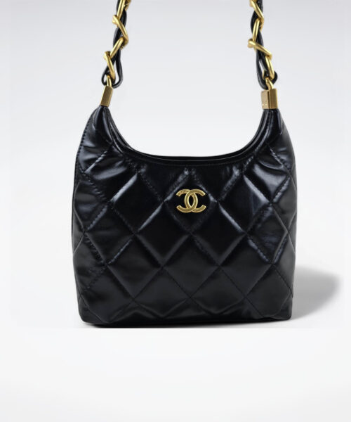 [REP 1:1] Chanel 24a Small Hobo Black Chain Bag luxury Bag  For Women, Women's Bags 20cm
