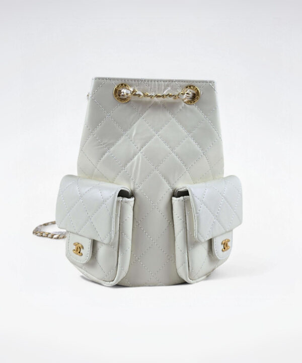 [REP 1:1] Chanel 25C White Duma Bucket Backpack luxury Bag  For Women, Women's Bags 31cm