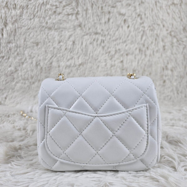 [REP 1:1] Chanel Mini Love Flap Bag 24B pearl square White luxury Bag For Women, Women’s Bags 18cm