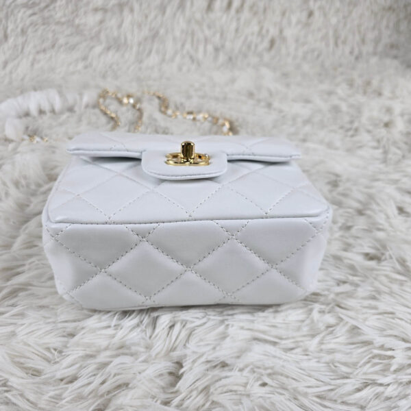 [REP 1:1] Chanel Mini Love Flap Bag 24B pearl square White luxury Bag For Women, Women’s Bags 18cm