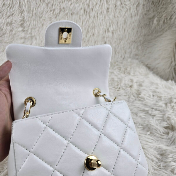 [REP 1:1] Chanel Mini Love Flap Bag 24B pearl square White luxury Bag For Women, Women’s Bags 18cm