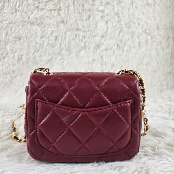 [REP 1:1] Chanel Mini Love Flap Bag 24B pearl square Red luxury Bag For Women, Women’s Bags 18cm