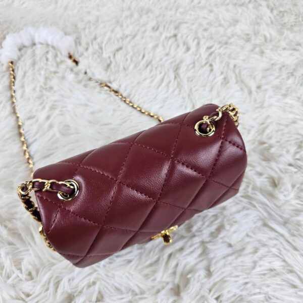 [REP 1:1] Chanel Mini Love Flap Bag 24B pearl square Red luxury Bag For Women, Women’s Bags 18cm