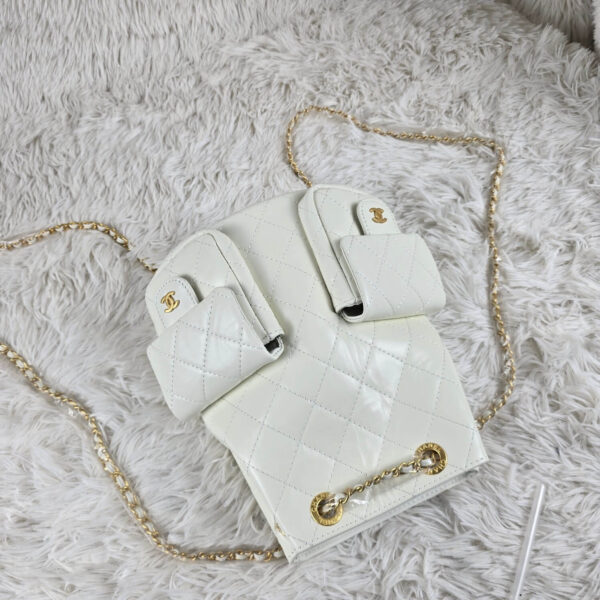 [REP 1:1] Chanel 25C White Duma Bucket Backpack luxury Bag  For Women, Women's Bags 31cm