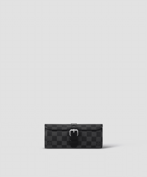 1:1 Replica Louis Vuitton LV 3 Watch Case Damier Graphite Canvas Unique Bag For Men N41137 - 7.9in/20cm