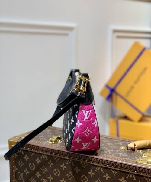 1:1 Replica Louis Vuitton LV Bagatelle Bicolor Monogram Empreinte Leather Luxury Bag For Women M46091 - 22cm/8.7in