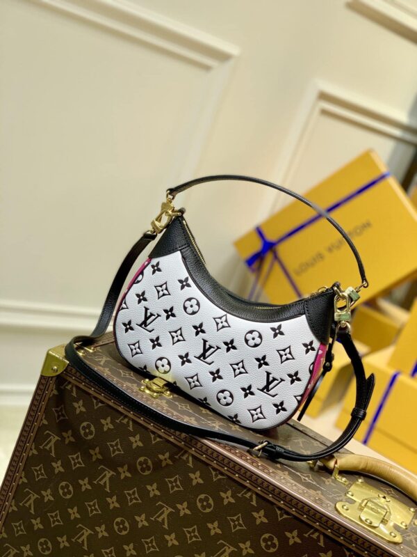 1:1 Replica Louis Vuitton LV Bagatelle Bicolor Monogram Empreinte Leather Luxury Bag For Women M46091 - 22cm/8.7in