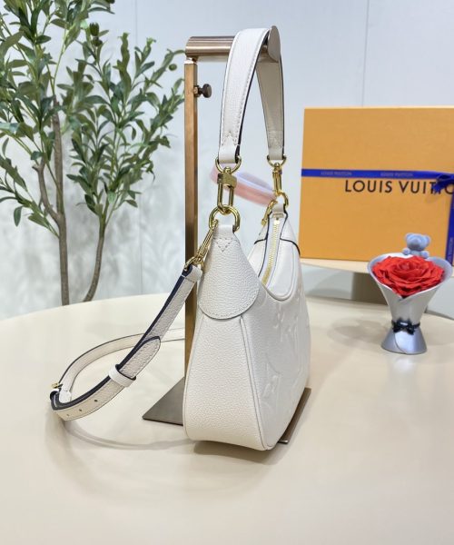 1:1 Replica Louis Vuitton LV Bagatelle Monogram Empreinte Creme Beige Luxury Bag For Women M46099 - 22cm