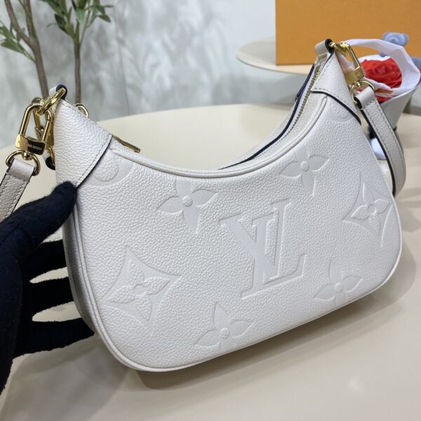 1:1 Replica Louis Vuitton LV Bagatelle Monogram Empreinte Creme Beige Luxury Bag For Women M46099 - 22cm