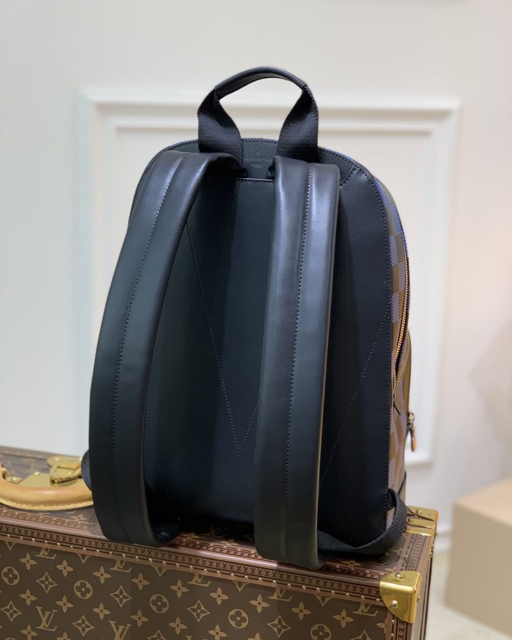 1:1 Replica Louis Vuitton LV Campus Backpack Damier Infini 3D Navy Blue / Black Unique For Men N50021 - 39cm