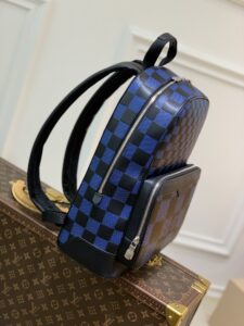 1:1 Replica Louis Vuitton LV Campus Backpack Damier Infini 3D Navy Blue / Black Unique For Men N50021 - 39cm