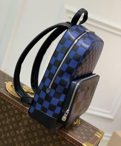 1:1 Replica Louis Vuitton LV Campus Backpack Damier Infini 3D Navy Blue / Black Unique For Men N50021 - 39cm
