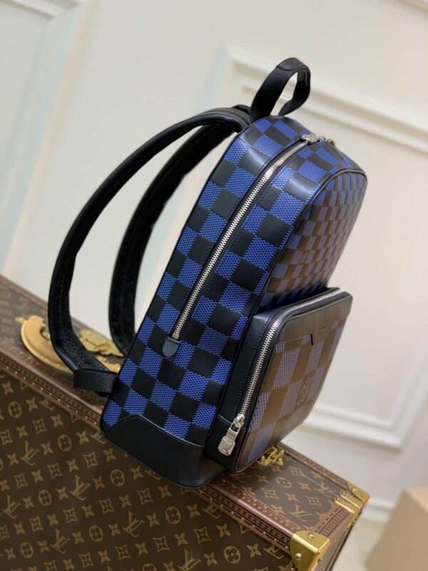 1:1 Replica Louis Vuitton LV Campus Backpack Damier Infini 3D Navy Blue / Black Unique For Men N50021 - 39cm