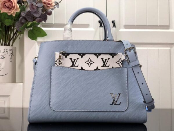 1:1 Replica Louis Vuitton LV Marelle Tote MM Epi Leather Black/Brown/Blue/Beige Luxurious Bag For Women M59954 - 11.8in/30cm