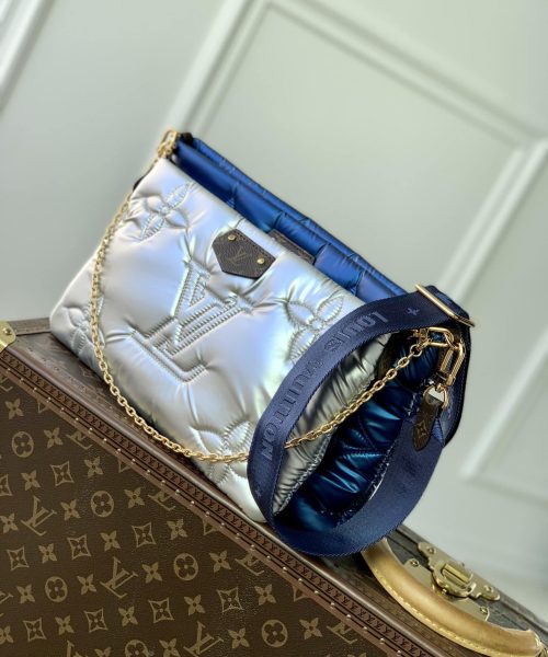 1:1 Replica Louis Vuitton LV Maxi Multi Pochette Accessoires Sliver/ Light Pink Unique Bag For Women‎ 13.4n/34cm M21057