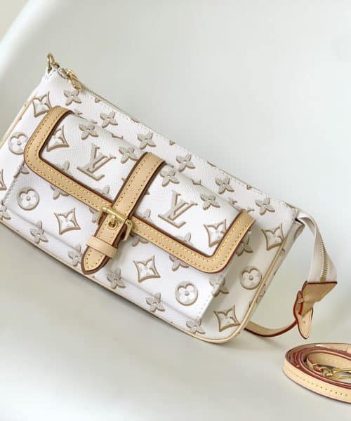 1:1 Replica Louis Vuitton LV Maxi Pochette Accessoires Pink/White Remarkable Bag For Women‎ M46161 - 8.3in/ 21cm