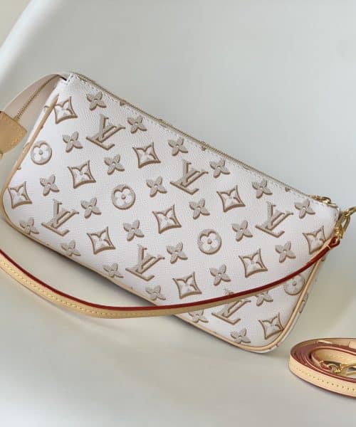 1:1 Replica Louis Vuitton LV Maxi Pochette Accessoires Pink/White Remarkable Bag For Women‎ M46161 - 8.3in/ 21cm