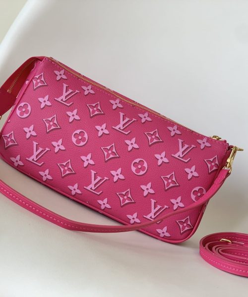 1:1 Replica Louis Vuitton LV Maxi Pochette Accessoires Pink/White Remarkable Bag For Women‎ M46161 - 8.3in/ 21cm