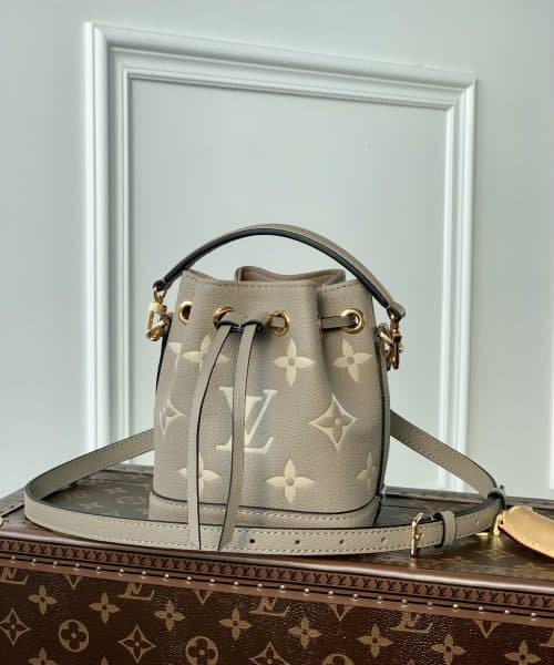 1:1 Replica Louis Vuitton LV Nano Noé Black/Grey Essential Bag For Women M46291 - 6.3in/ 16cm