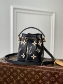 1:1 Replica Louis Vuitton LV Nano Noé Black/Grey Essential Bag For Women M46291 - 6.3in/ 16cm