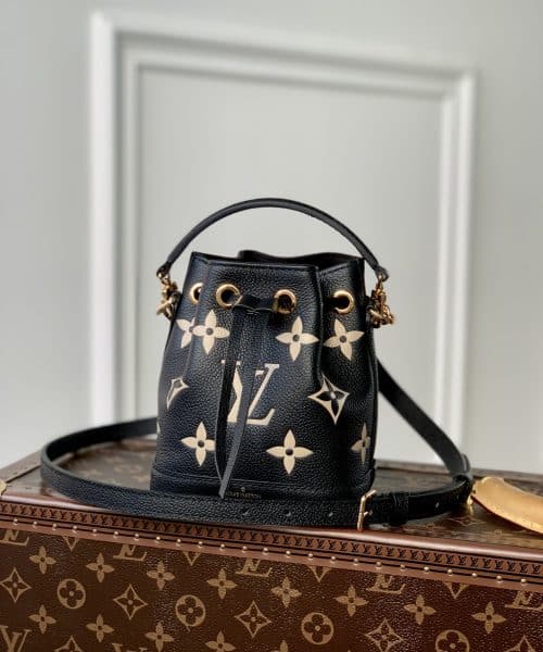 1:1 Replica Louis Vuitton LV Nano Noé Black/Grey Essential Bag For Women M46291 - 6.3in/ 16cm