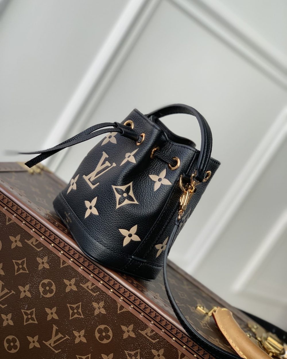 1:1 Replica Louis Vuitton LV Nano Noé Black/Grey Essential Bag For Women M46291 - 6.3in/ 16cm
