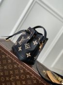 1:1 Replica Louis Vuitton LV Nano Noé Black/Grey Essential Bag For Women M46291 - 6.3in/ 16cm