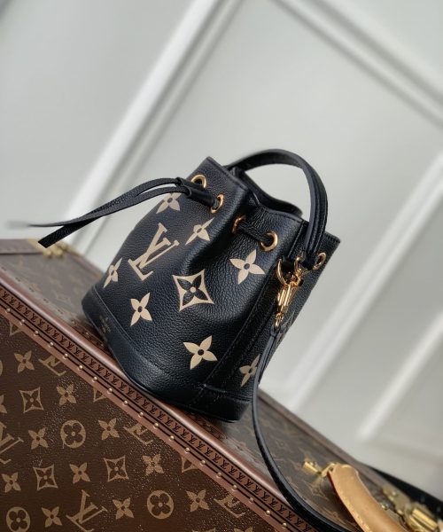 1:1 Replica Louis Vuitton LV Nano Noé Black/Grey Essential Bag For Women M46291 - 6.3in/ 16cm