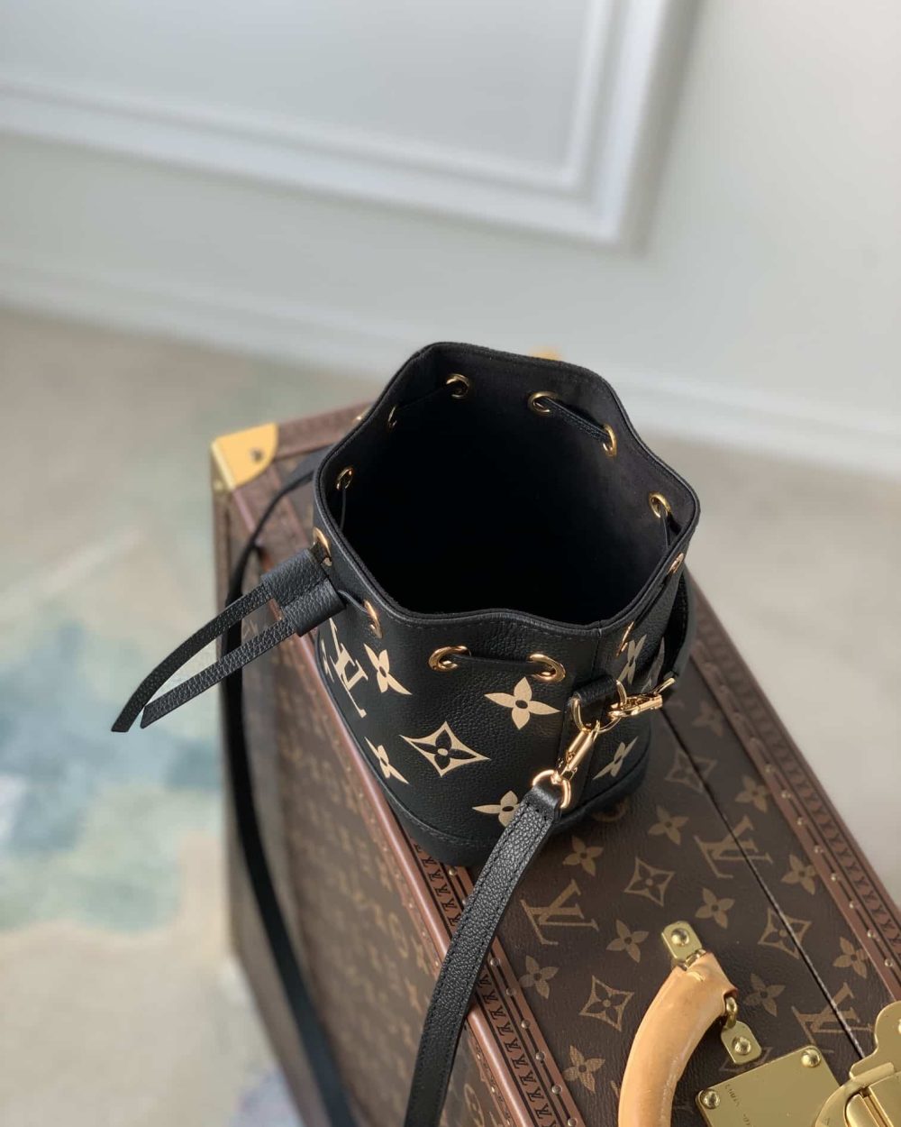 1:1 Replica Louis Vuitton LV Nano Noé Black/Grey Essential Bag For Women M46291 - 6.3in/ 16cm