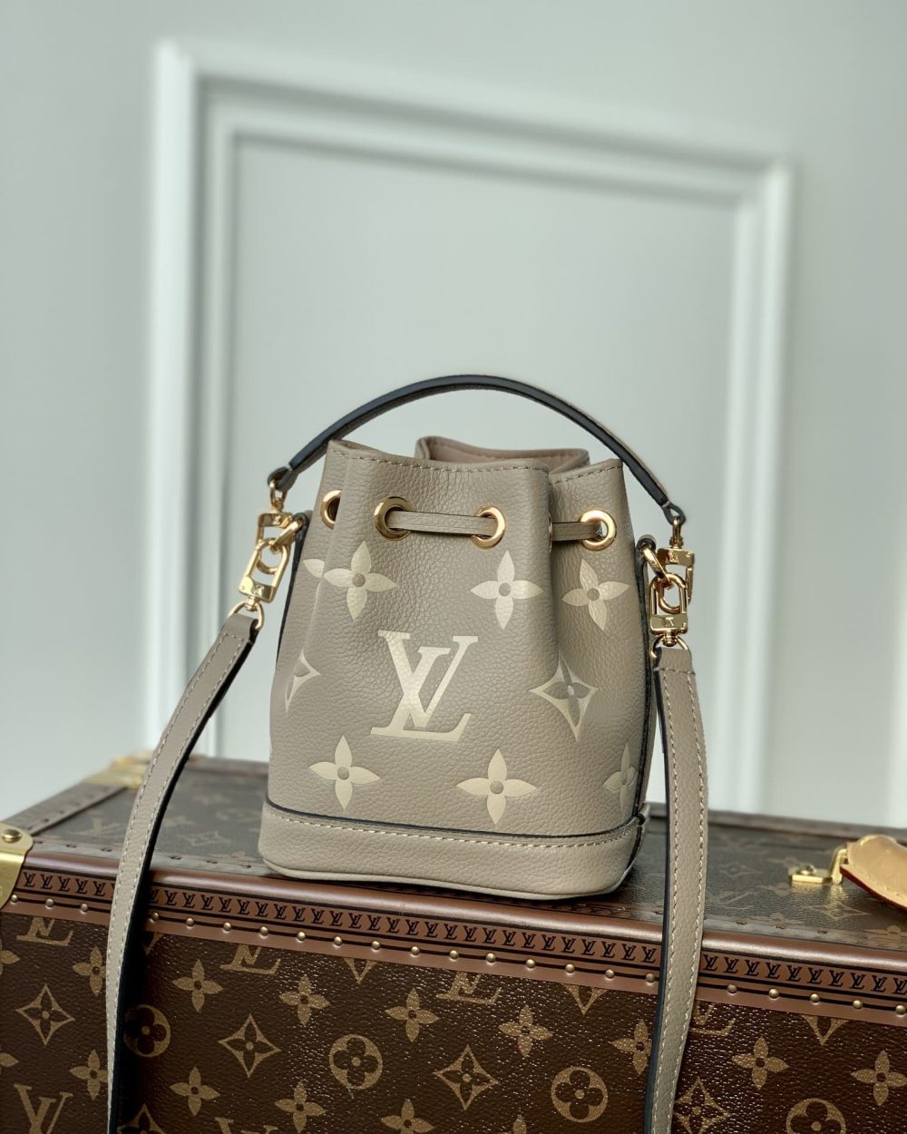 1:1 Replica Louis Vuitton LV Nano Noé Black/Grey Essential Bag For Women M46291 - 6.3in/ 16cm