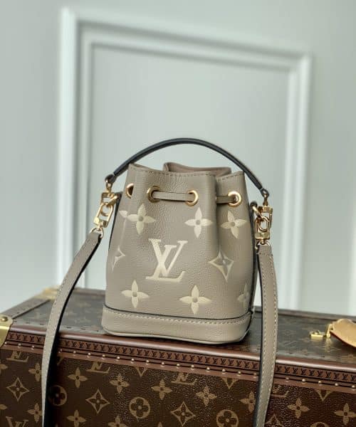 1:1 Replica Louis Vuitton LV Nano Noé Black/Grey Essential Bag For Women M46291 - 6.3in/ 16cm