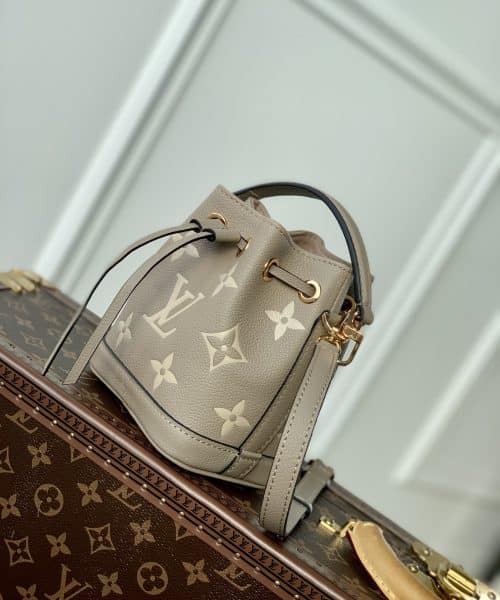 1:1 Replica Louis Vuitton LV Nano Noé Black/Grey Essential Bag For Women M46291 - 6.3in/ 16cm