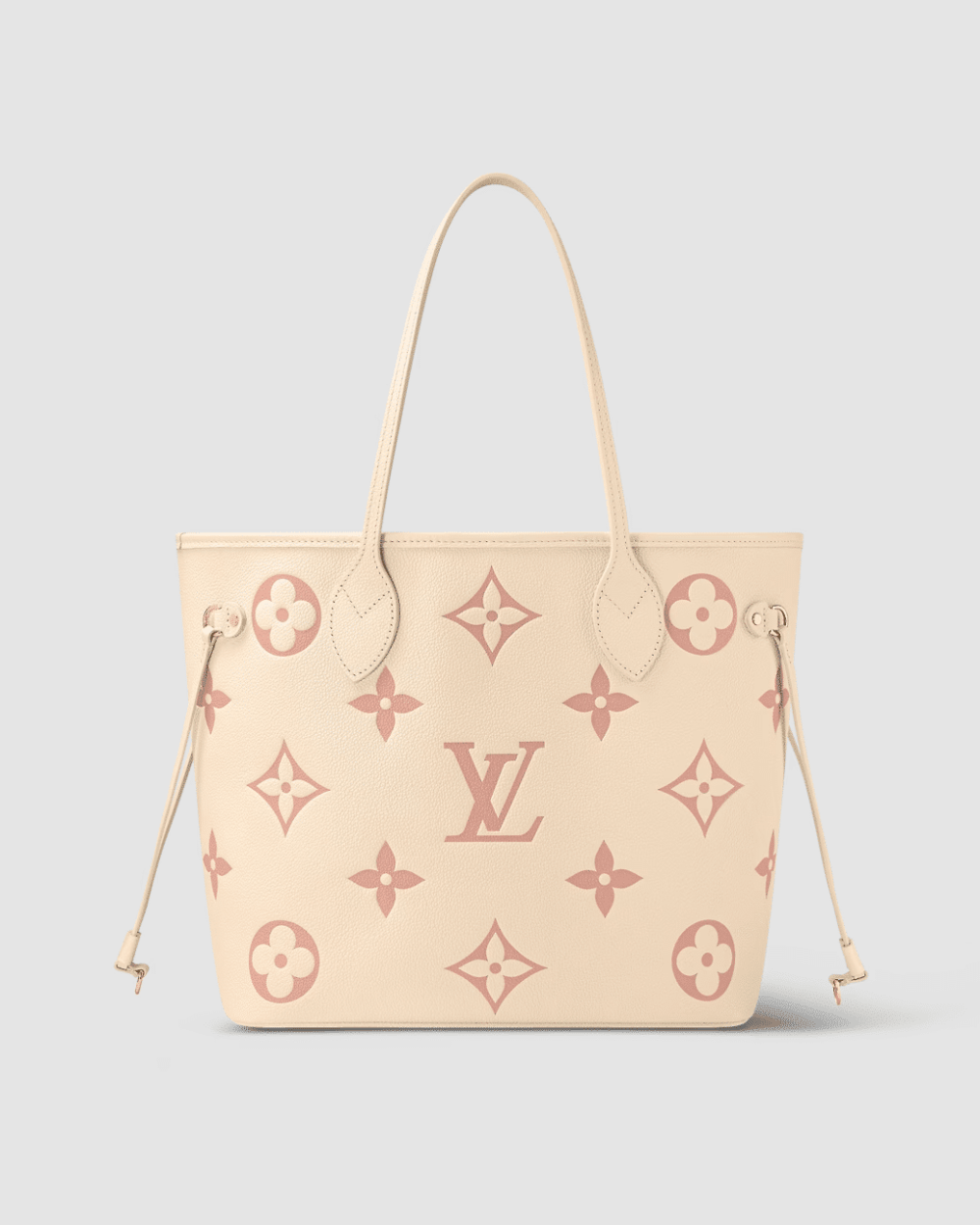 1:1 Replica Louis Vuitton LV Neverfull MM Monogram Empreinte Leather Creme Luxury Bag For Women M21579 - 31cm/ 12.2in