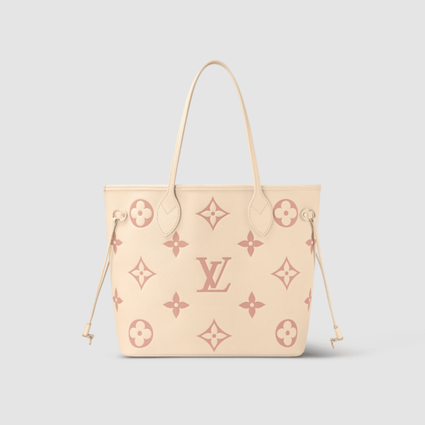 1:1 Replica Louis Vuitton LV Neverfull MM Monogram Empreinte Leather Creme Luxury Bag For Women M21579 - 31cm/ 12.2in