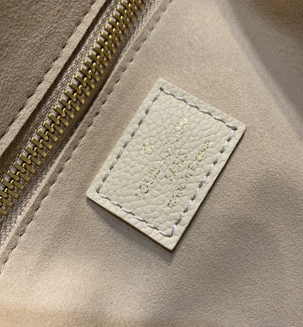 1:1 Replica Louis Vuitton LV Neverfull MM Monogram Empreinte Leather Creme Luxury Bag For Women M21579 - 31cm/ 12.2in
