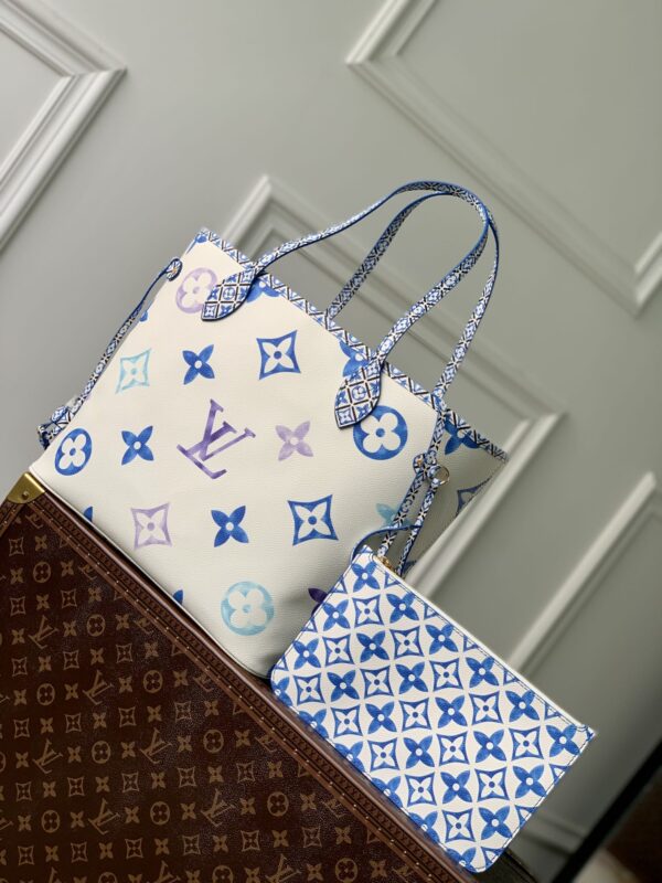 1:1 Replica Louis Vuitton LV Neverfull MM Other Monogram Canvas Blue Luxury Bag For Women M22979 - 12.2in/ 31cm