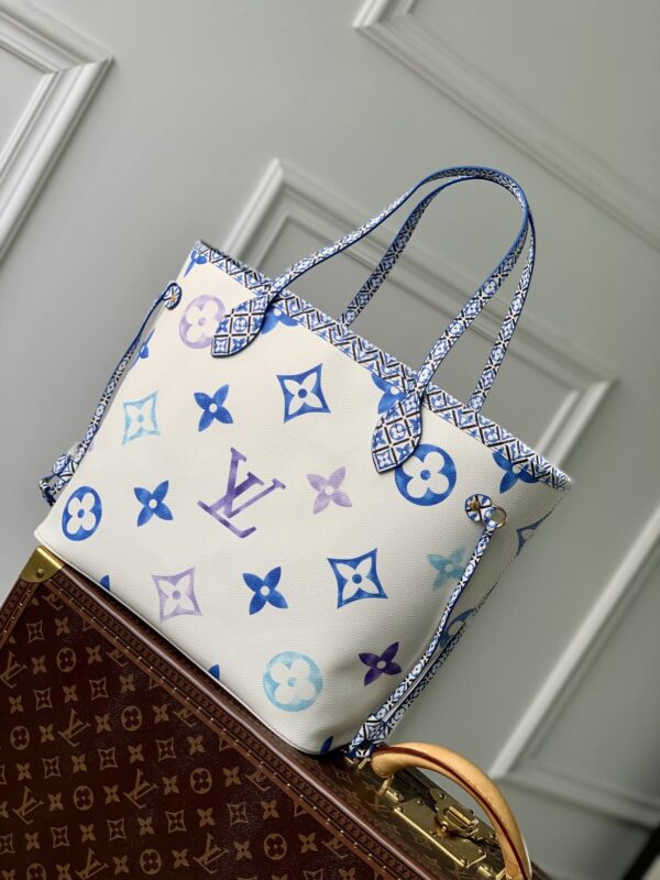 1:1 Replica Louis Vuitton LV Neverfull MM Other Monogram Canvas Blue Luxury Bag For Women M22979 - 12.2in/ 31cm