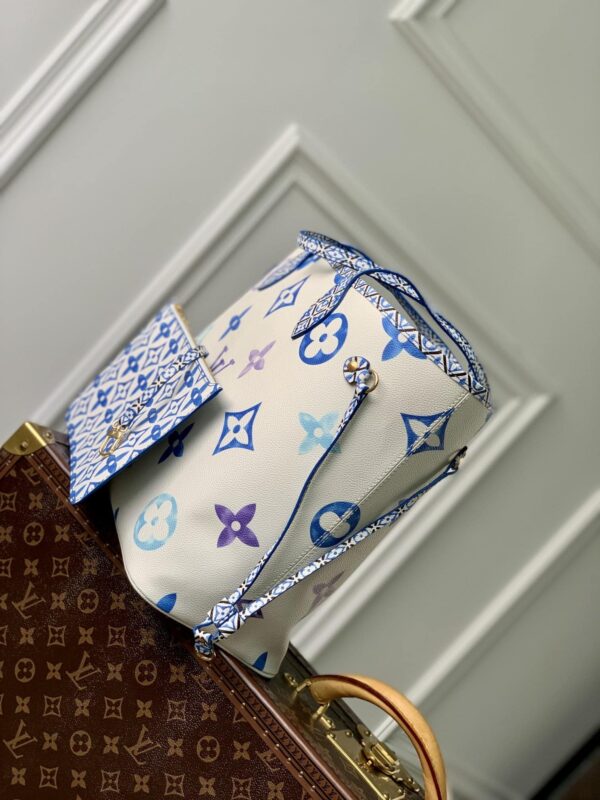 1:1 Replica Louis Vuitton LV Neverfull MM Other Monogram Canvas Blue Luxury Bag For Women M22979 - 12.2in/ 31cm