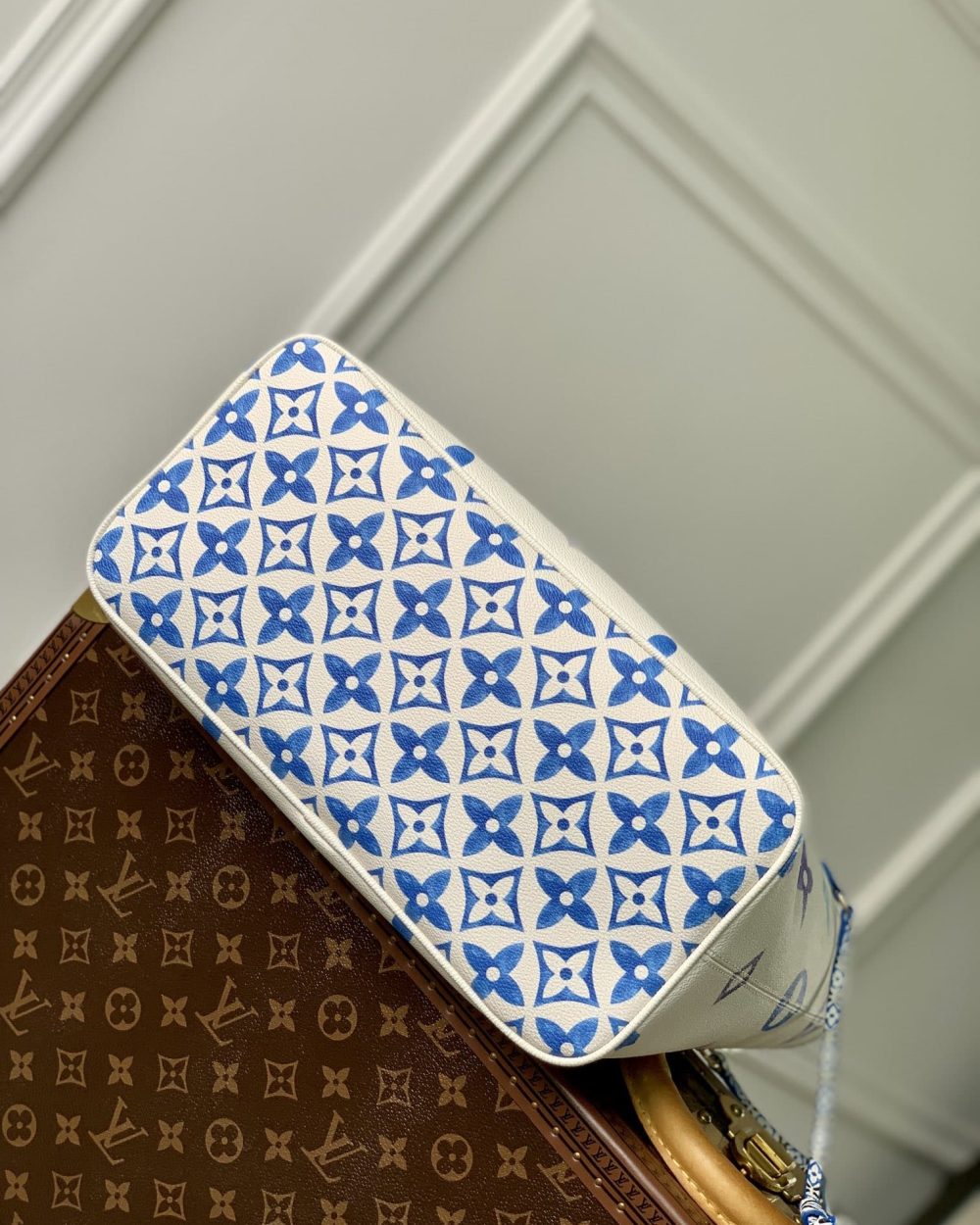 1:1 Replica Louis Vuitton LV Neverfull MM Other Monogram Canvas Blue Luxury Bag For Women M22979 - 12.2in/ 31cm