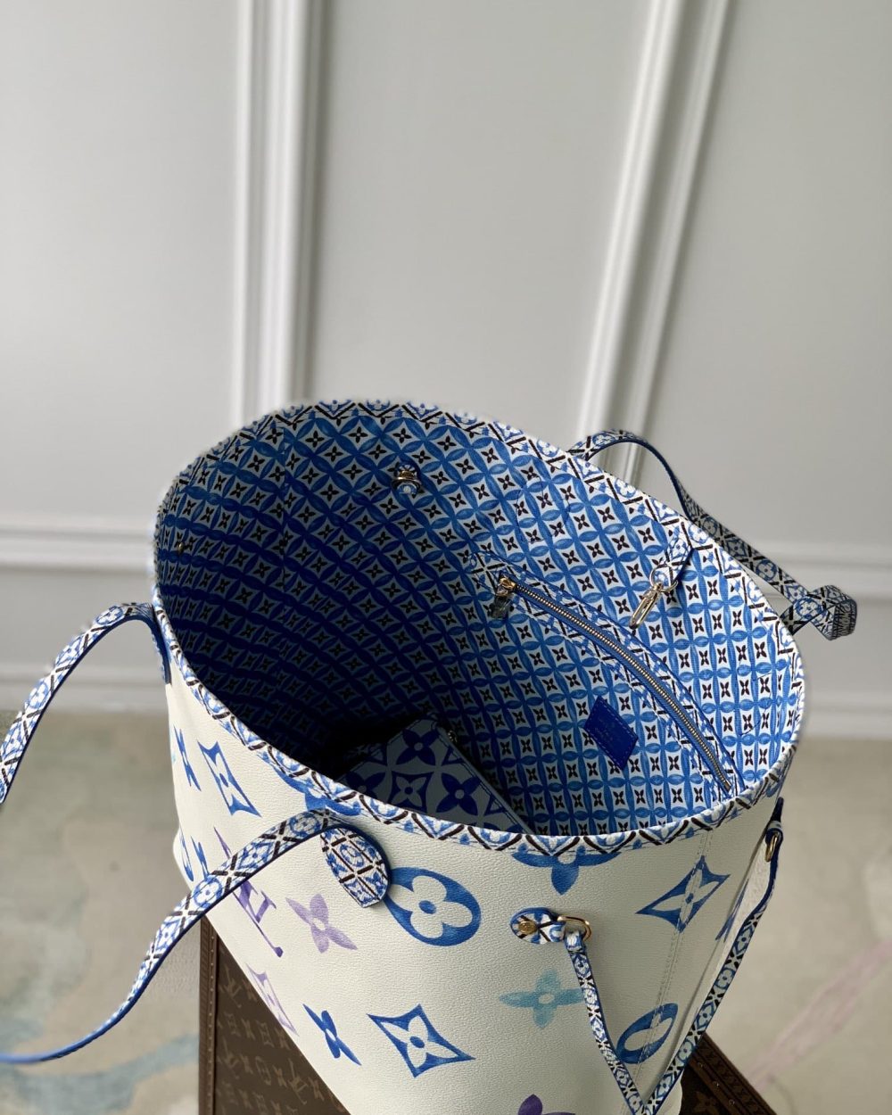 1:1 Replica Louis Vuitton LV Neverfull MM Other Monogram Canvas Blue Luxury Bag For Women M22979 - 12.2in/ 31cm