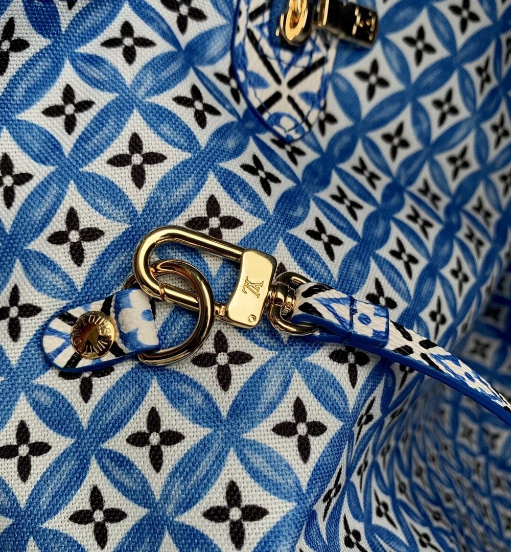 1:1 Replica Louis Vuitton LV Neverfull MM Other Monogram Canvas Blue Luxury Bag For Women M22979 - 12.2in/ 31cm