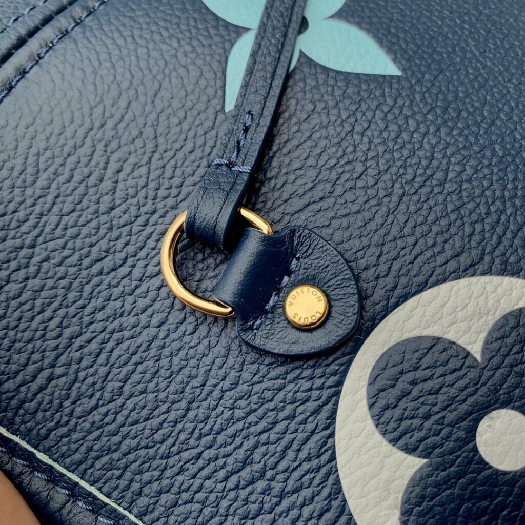 1:1 Replica Louis Vuitton LV Neverfull MM Monogram Empreinte Gradient Blue Luxury Women Bag M46514 - 30.9cm/ 12.2in - Image 7