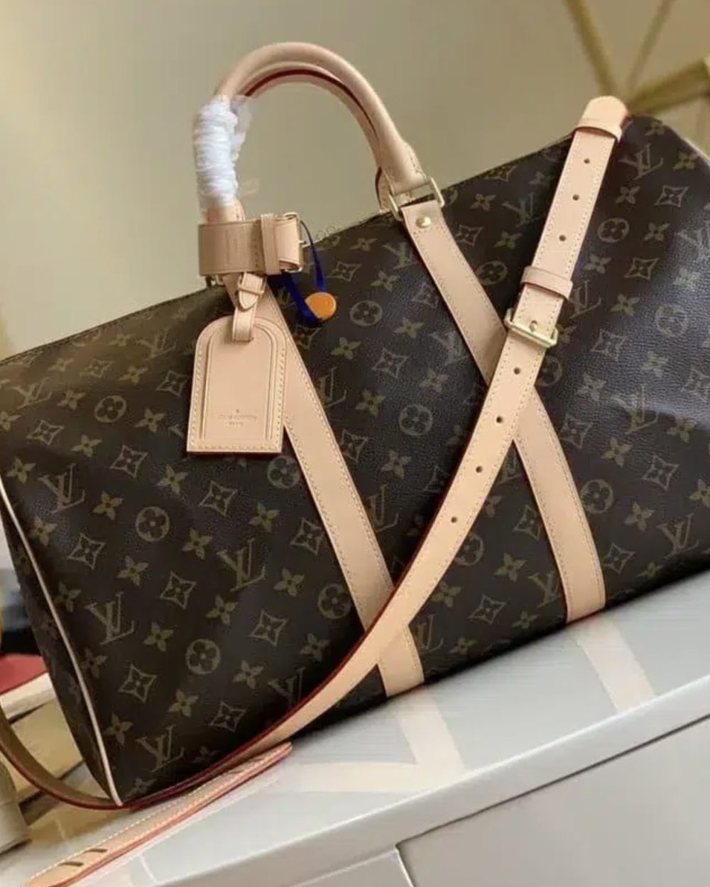 1:1 Replica Louis Vuitton LV Keepall Bandouliere 45 Monogram Canvas Luxury Bag For Women M41418 - 17.7in/45cm