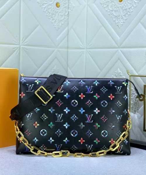 1:1 Replica Louis Vuitton LV Coussin MM Puffy Black Luxury Bag For Women M21204 - 13.4in/34cm