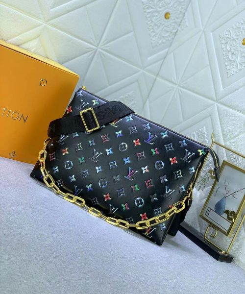 1:1 Replica Louis Vuitton LV Coussin MM Puffy Black Luxury Bag For Women M21204 - 13.4in/34cm
