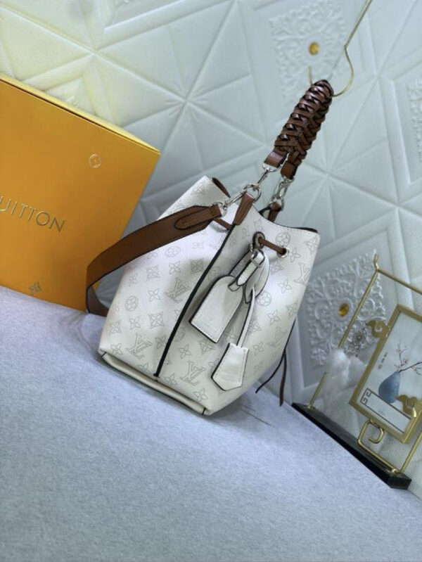 1:1 Replica Louis Vuitton LV Muria Bucket Monogram Motif White Luxury Bag For Women M55801 - 9.8in/25cm