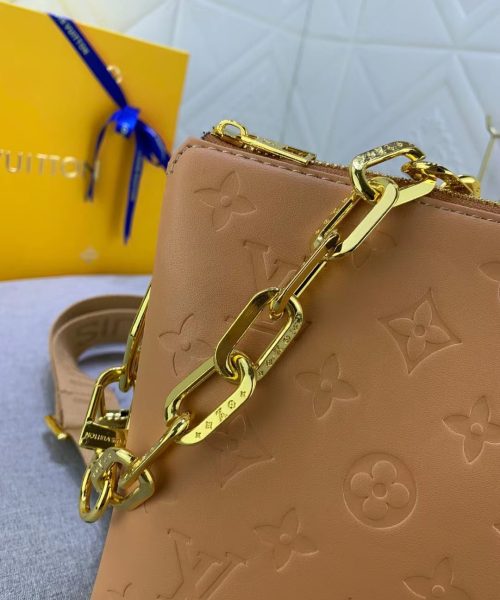 1:1 Replica Louis Vuitton LV Coussin PM Monogram Embossed Puffy Cream Luxury Bag For Women -  10.2in/26cm