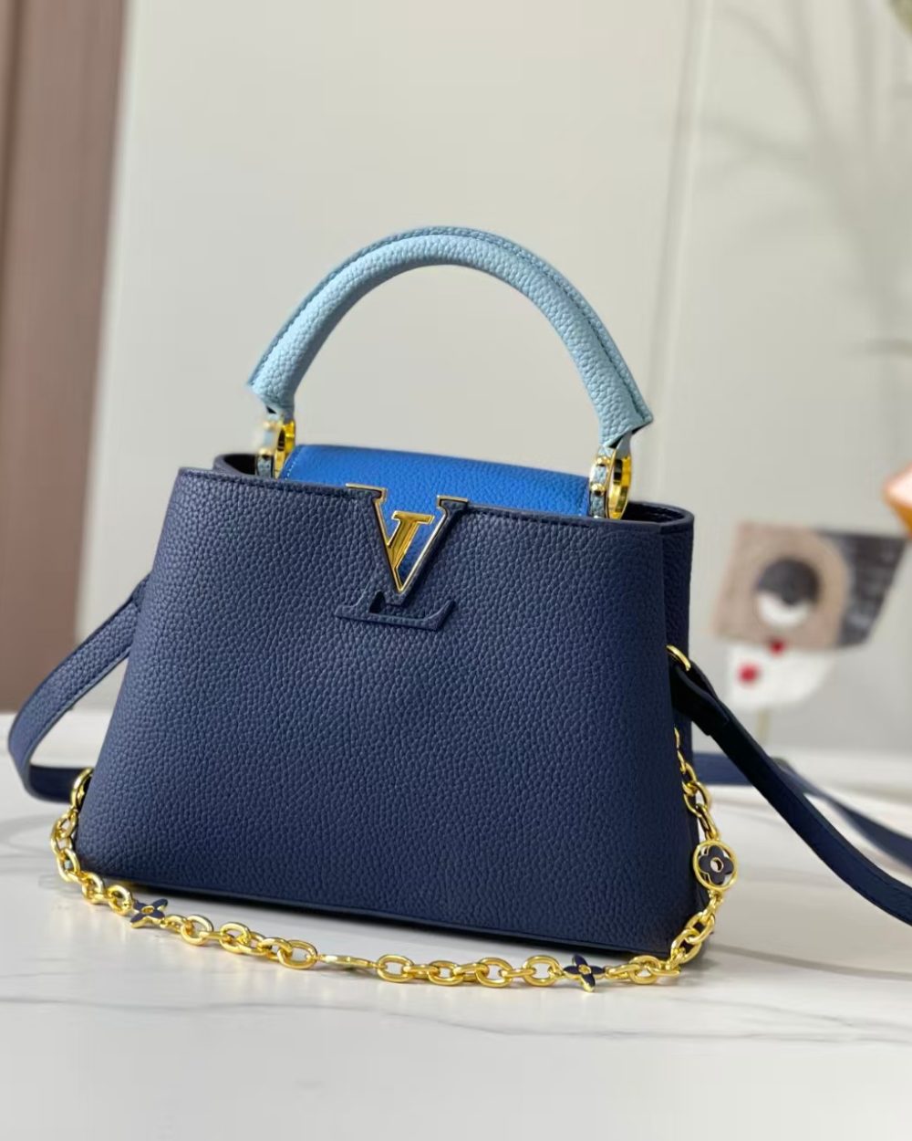 1:1 Replica Louis Vuitton LV Capucines BB Blue Luxury Bag For Women - 10.6in/27cm