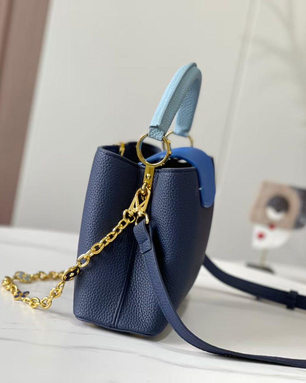 1:1 Replica Louis Vuitton LV Capucines BB Blue Luxury Bag For Women - 10.6in/27cm