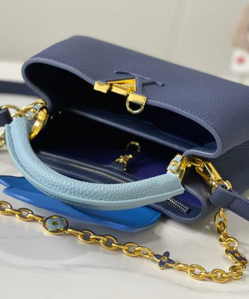1:1 Replica Louis Vuitton LV Capucines BB Blue Luxury Bag For Women - 10.6in/27cm
